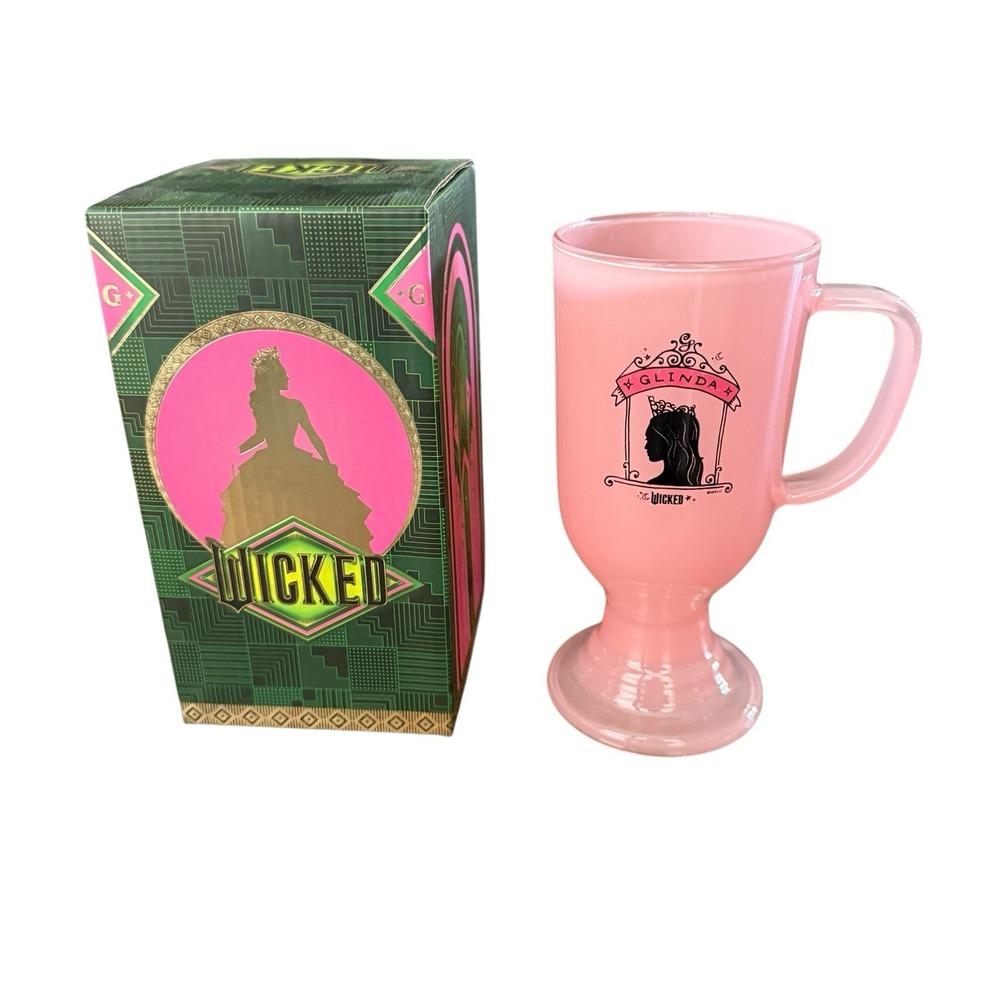 Wicked  Movie 2024 Glinda  Glass Pedestal Mug New In Box!